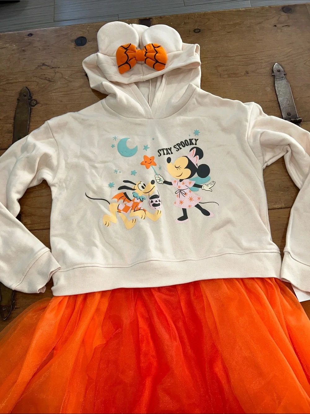 Disney Mickey & Minnie Mouse Stay Spooky Halloween Hoodie Tutu Dress Kids XL